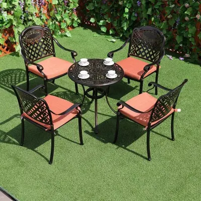  Antichi set da pranzo esterno Giardino in alluminio stile europeo balcone Cast Mobili in alluminio patio esterno Terrazza Bistro tavolo e sedie