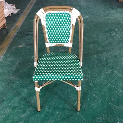 Hotel Giardino Mobili esterni sedia in vimini nero PE Rattan Dining Sedia