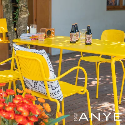  Cucina in metallo di stile europeo, giardino e patio all&prime;aperto Tavolo Bistro rettangolare