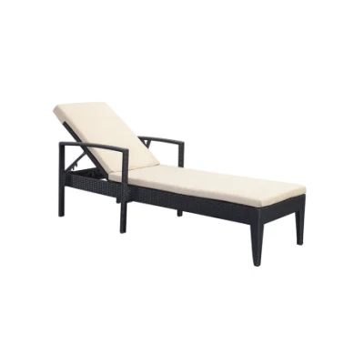  All&prime;ingrosso esterno regolabile in rattan Wicker Black Hotel sdraio sedia da giardino