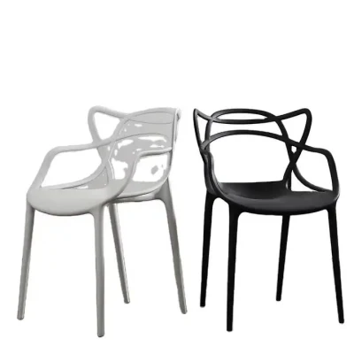 Sedia Silla per esterni di lusso dal design semplice e personalizzato, impilabile in plastica Sedie da pranzo del ristorante