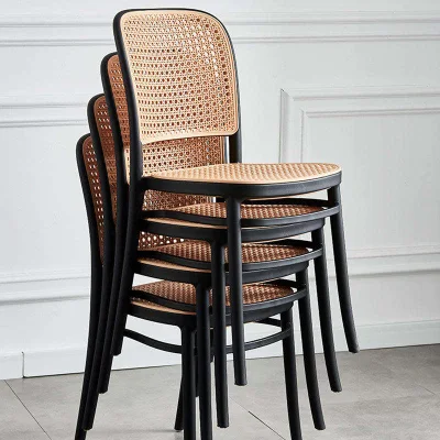  Colori di stile francese High Back Ristorante all&prime;aperto Cafe sedia plastica Sedie Rattan Sala da pranzo Sedie per sale