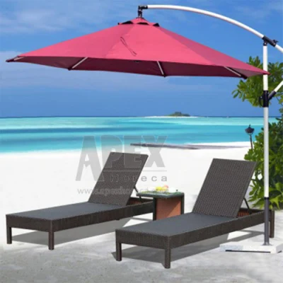  Lounger adagiantesi di Sun della spiaggia della mobilia dell&prime;imbracatura di alluminio esterna moderna della mobilia