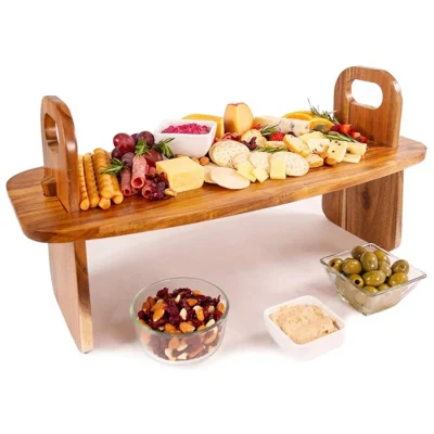  Tavolo da picnic portatile per esterni in legno massiccio rialzato rimovibile e in tre pezzi Aveco Facile da conservare in auto