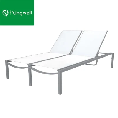  Patio Chaise Lounge Chair Spiaggia Poolside Sunlounger in alluminio