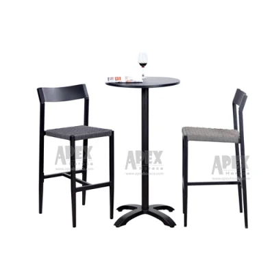 Moderna Outdoor Trend Aluminium Rope Black, sedia da pranzo di qualità all&prime;ingrosso