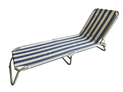  Letto pieghevole in acciaio, tessuto Oxford a righe, a buon mercato, Sun Lounge