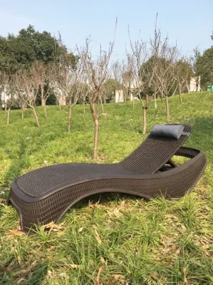 Plast Chaise Lounge Beach Sun Lounger Hotel Pool Lounger Rattan Design cuscino