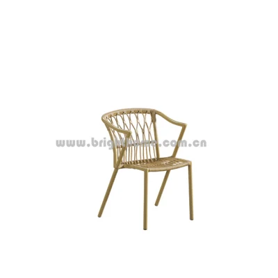 Sedia da giardino in rattan esterno in vimini di alluminio