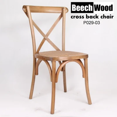 Esterno matrimonio Antiquariato impilabile quercia Faggio legno Vigneto Croce retro Sedie da pranzo