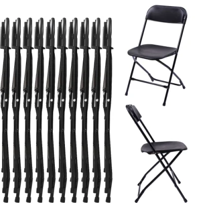  Heavy Duty Giardino da pranzo Camping Easy Carry Black Plastic Sedie pieghevoli