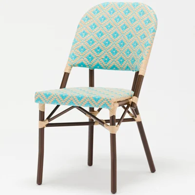  Vendita all&prime;ingrosso balcone all&prime;aperto French Cafe Bistro Rattan alluminio Rattan Sedie in vimini