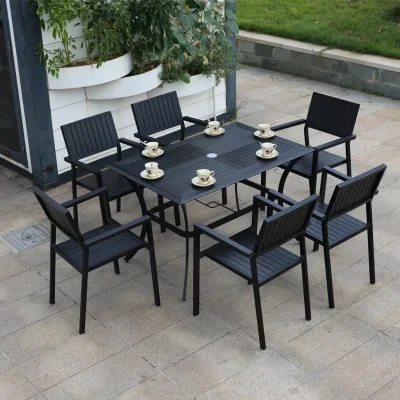 Giardino esterno cortile di legno di plastica Household Eat scrivania Sedie e sedie balcone all&prime;aperto sedie e tavoli in alluminio