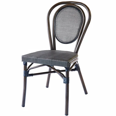 Patio all&prime;aperto in stile francese per tutte le stagioni, Bistro PE Rattan Garden Sedia per caffè