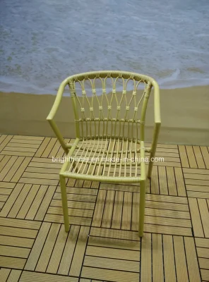Sedia da giardino in rattan esterno in vimini di alluminio