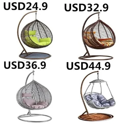  Wicker patio amaca esterno Rattan Garden Egg sedia girevole a pangolatura
