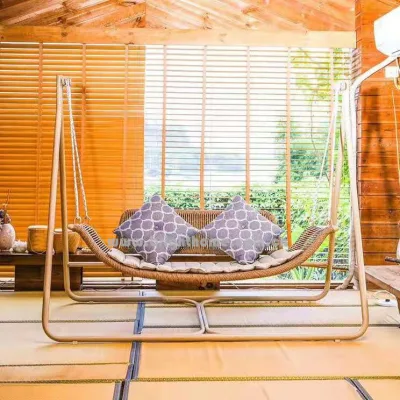 Alluminio PE Rattan Mobili per esterni tempo libero doppio brevettato Swing Hanging Sedia