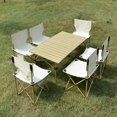  Vendita all&prime;ingrosso Mobili per esterni metallo Portable BBQ picnic alluminio leggero pieghevole Pesca pieghevole sedia da campeggio / tavoli