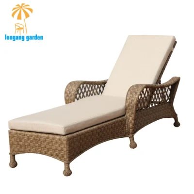  Guangdong Commercio all&prime;ingrosso tutte le stagioni Terrazza esterna bordo piscina della spiaggia PE Sedia lounge Waving Vine Sunlight