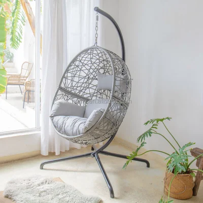  Patio Swings sedia moderna rattan Wicker uovo sedia all&prime;aperto al coperto Sedia girevole pensile con supporto