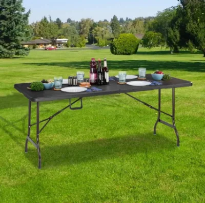  PICNIC da 180 cm, plastica all&prime;aperto, legno lungo, pieghevole Tabelle