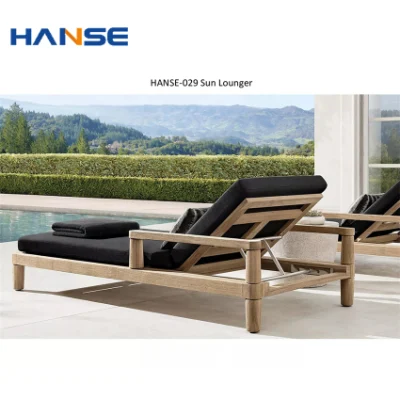  Mobili da Giardino in stile moderno, patio esterno con letto da giorno in legno di teak sulla spiaggia Solarium impermeabile Lounge con alta qualità