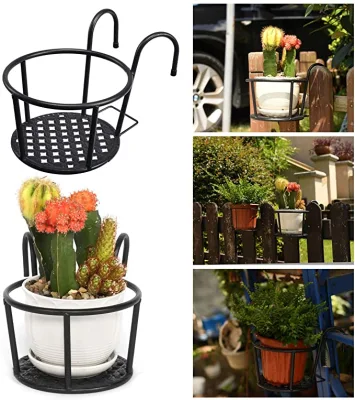  Fabbrica direttamente rifornimenti balcone Flower rack ferro Art Hanging Flower Rack per appiglio di vasi rack Green Flower rack per conservazione in interni
