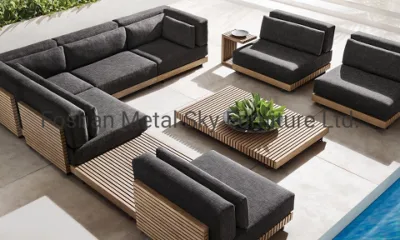  Esterno Giardino in legno di alluminio Hotel Villa patio Teak combinazione divano