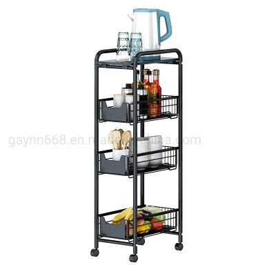  Scaffalatura Organizzatore bagno piano multiplo in acciaio inox rack per la cucina Per il carrello portaoggetti per spazi ristretti con ruote