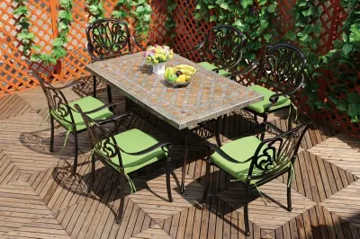  Tavolo esterno in ghisa e giardino in alluminio Bistro E la sedia
