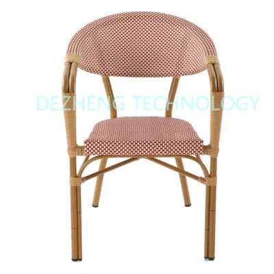  Sedia da pranzo portatile per stacking in rattan nordico all&prime;aperto e lavabile di design