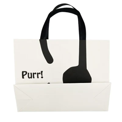  Cartone bianco spesso all&prime;ingrosso disegno personalizzato carta da stampa speciale regalo Borsa regalo a nastro nascosto