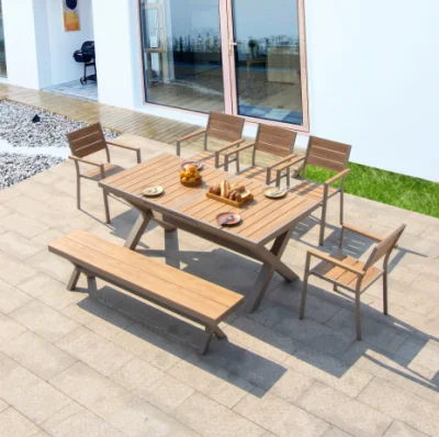 American Leisure Outdoor telaio in alluminio tavolo lungo sgabello all&prime;aperto balcone Sgabello per banco tè in legno di plastica per esterni