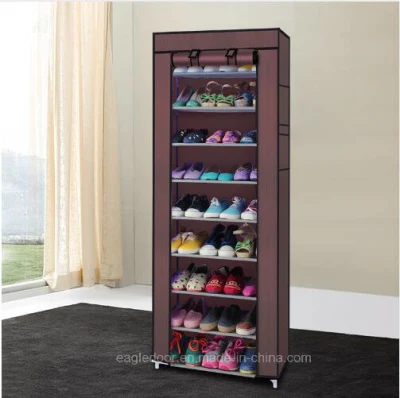  Scaffali per scarpe a 9 livelli, cassoncino per scarpe in tessuto, cabinet per rack Scarpe rotaie Organizer Zipper Standing Sapateira Organizador Mobili