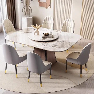 Tavolo da pranzo in marmo di lusso moderno con 6 sedie Set Mobili da Sala da pranzo tavolo pieghevole e sedie per pranzo Camera