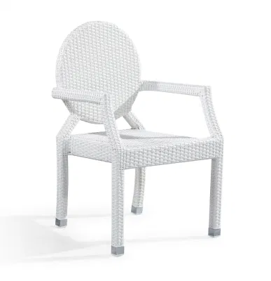  Ristorante all&prime;aperto all&prime;ingrosso Giardino White Rattan da pranzo Poltrona