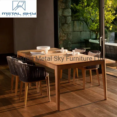  Esterno Teak alluminio legno Giardino Hotel Villa patio sedia in rattan