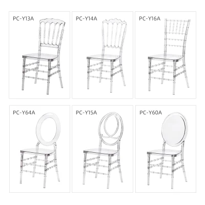 Tiffany trasparente in resina acrilica trasparente per eventi Tiffany Chiavari trasparente Sedia da pranzo in plastica per matrimoni e banchetti