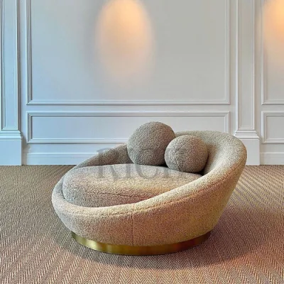 Posti a sedere al piano Boucle Fabric Lounge sedia per soggiorno