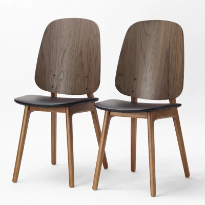 Sedile Nordic Upholstery con sedia da pranzo in legno di noce