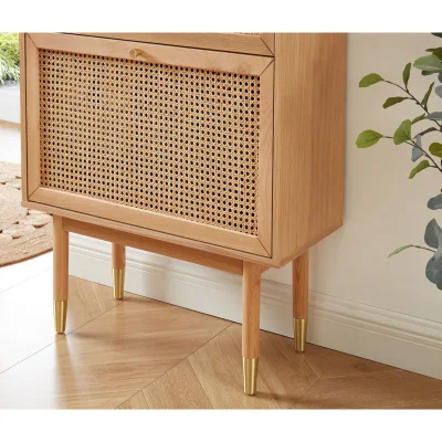 Nova moderno arredo in legno massello Rattan soggiorno con cassepiano 2 cassetti per il Made in China