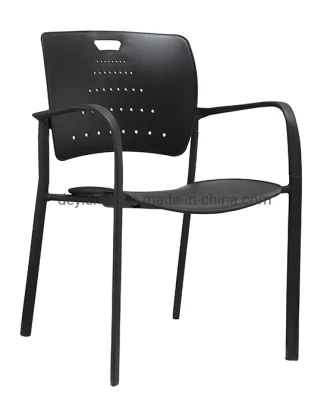  Rivestimento schienale in plastica pieghevole in metallo nero Sedia per sala conferenze con tubo da 25 mm e spessore 1,8 mm