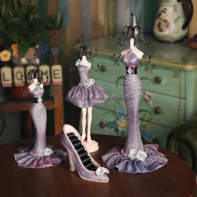  Scarpe corpo manichino in resina viola Set porta gioielli Figurines Portagioielli per esposizione