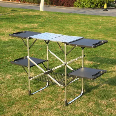  Tavolo da pranzo pieghevole da campeggio, tavolo portatile in alluminio da picnic tavolo esterno Quick Set-up tavolo da pranzo tavolo da pranzo per barbecue Party