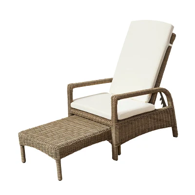  Divano letto esterno in alluminio Rattan Beach Furniture patio Giardino lettino solare Sala