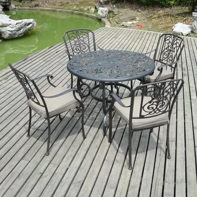  Cast alluminio patio Mobili esterni Giardino Suffolk Round Dining Tabella