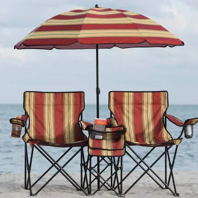  Hotsales Double Seats Beach Chair con ombrellone Tettuccio Camping Sedia con borsa termica Prezzo 10% di sconto