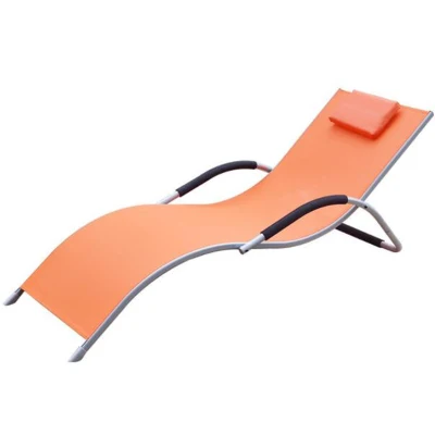  Sedie a sdraio pieghevoli patio all&prime;aperto Chaise Lounge