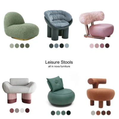  Moderna luce Mobili di lusso Design Sedie da pranzo Sgabelli Lazy Single Poltrona soggiorno soggiorno tempo libero divano singolo poltrona in tessuto