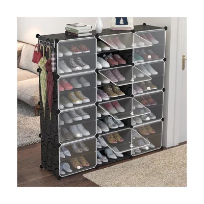  Rack Flip Wood_Shoe_rack Box Bamboo Wall ingresso in legno massiccio rotante Pattino TIER Zig con sportello semplice in vetro da 10 strati Armadio